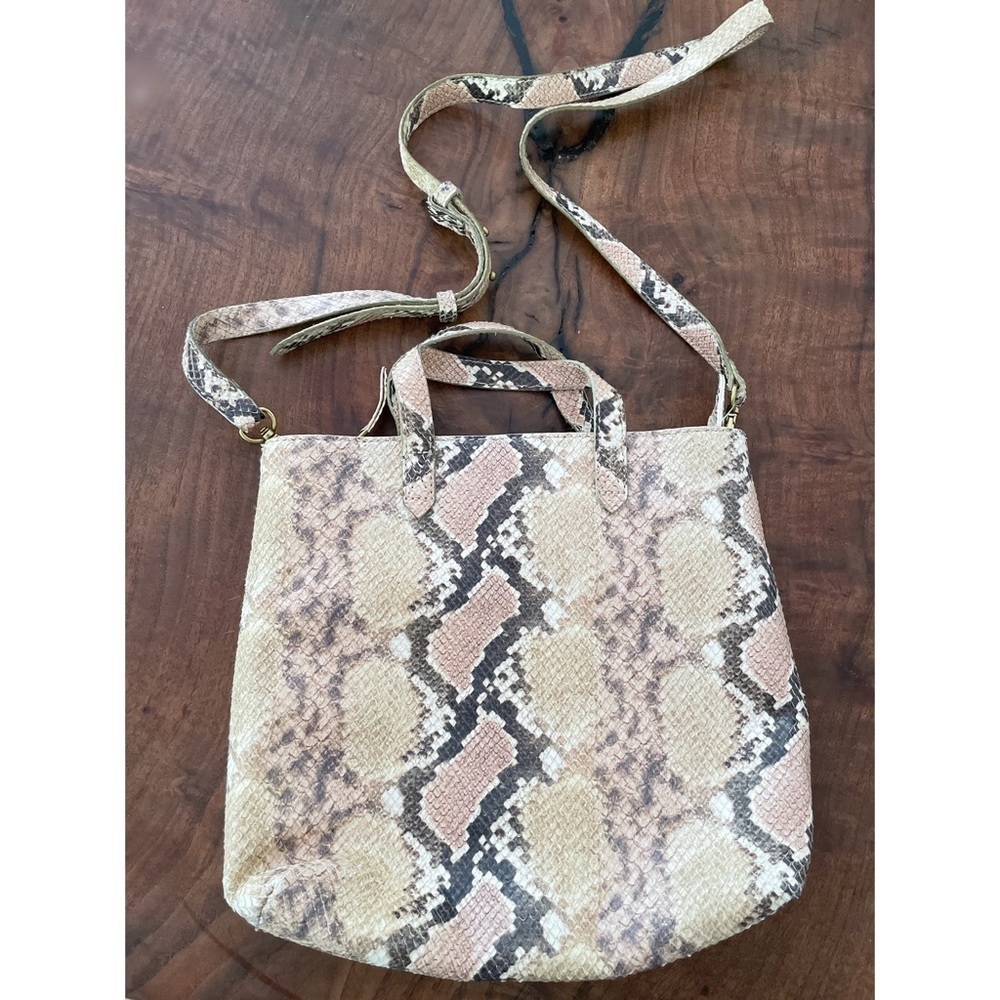 NWT Madewell Snakeskin The Zip-Top TransportLeather Crossbody Purse Bag​​​​​​​ - Picture 2 of 12